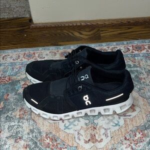 On Running Black and White Athletic Shoes